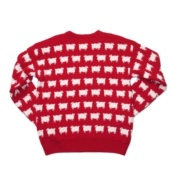 Rowing Blazers Warm & Wonderful Diana Sweater in Red Black Sheep Wool Knit M - Picture 7 of 7